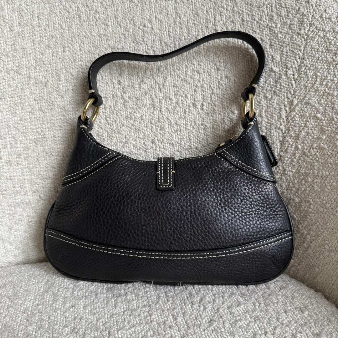 Coach Mini Hampton Black Leather Shoulder Bag