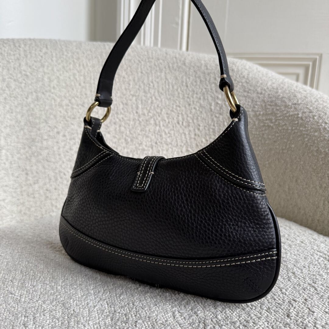 Coach Mini Hampton Black Leather Shoulder Bag