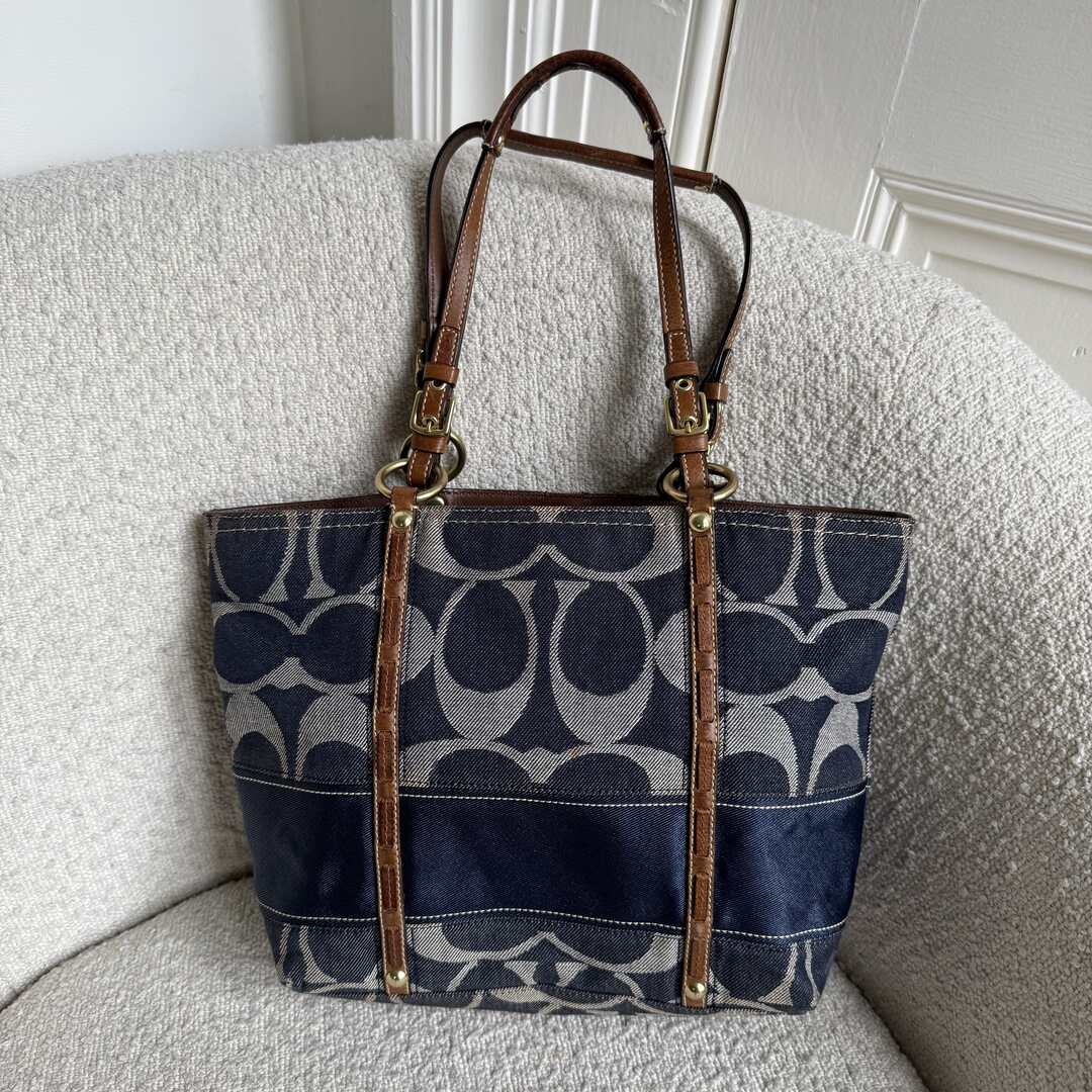 Coach Signature Denim Tote Bag