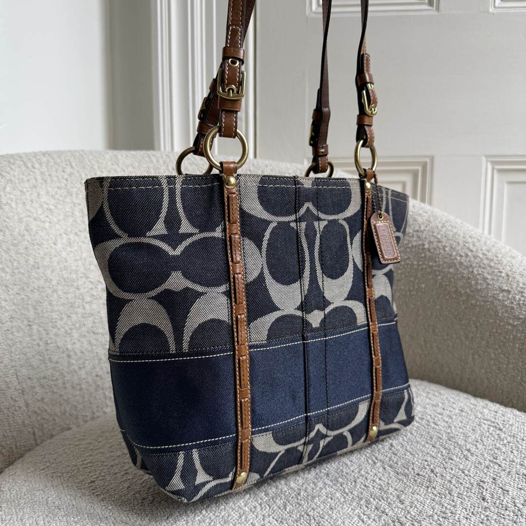 Coach Signature Denim Tote Bag