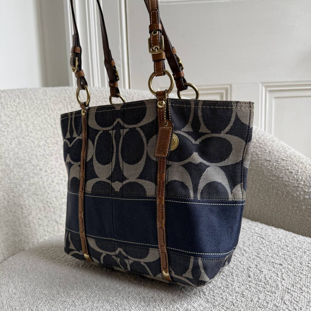 Coach Signature Denim Tote Bag