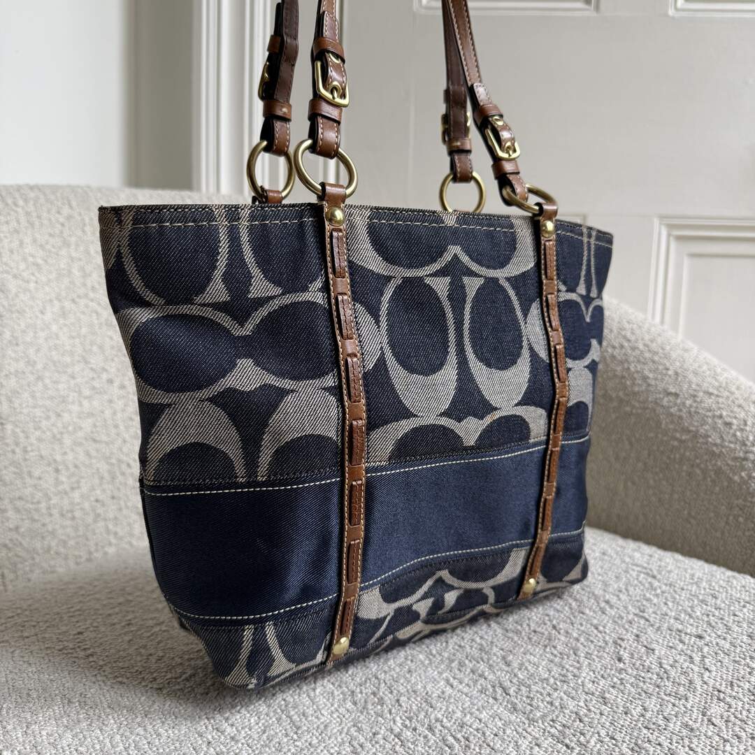Coach Signature Denim Tote Bag