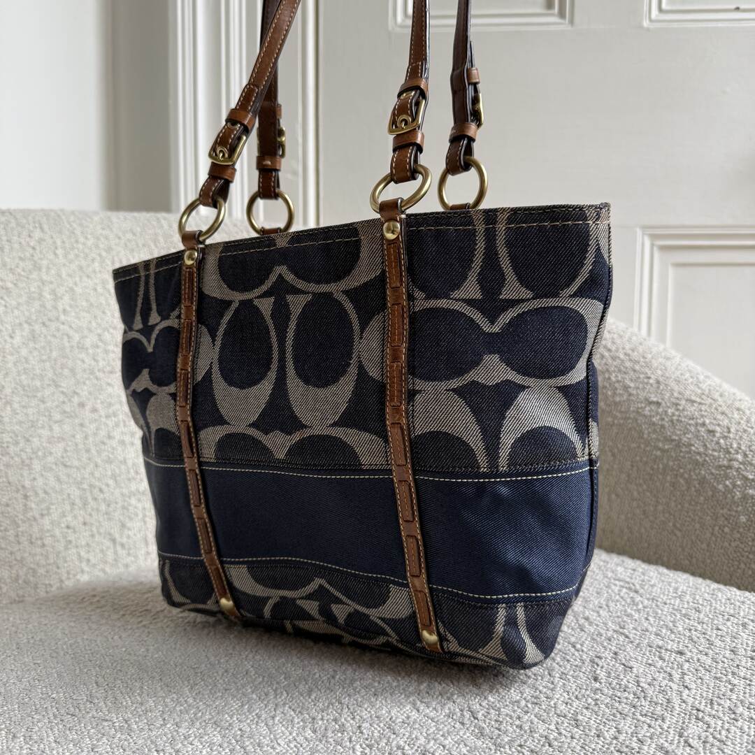Coach Signature Denim Tote Bag