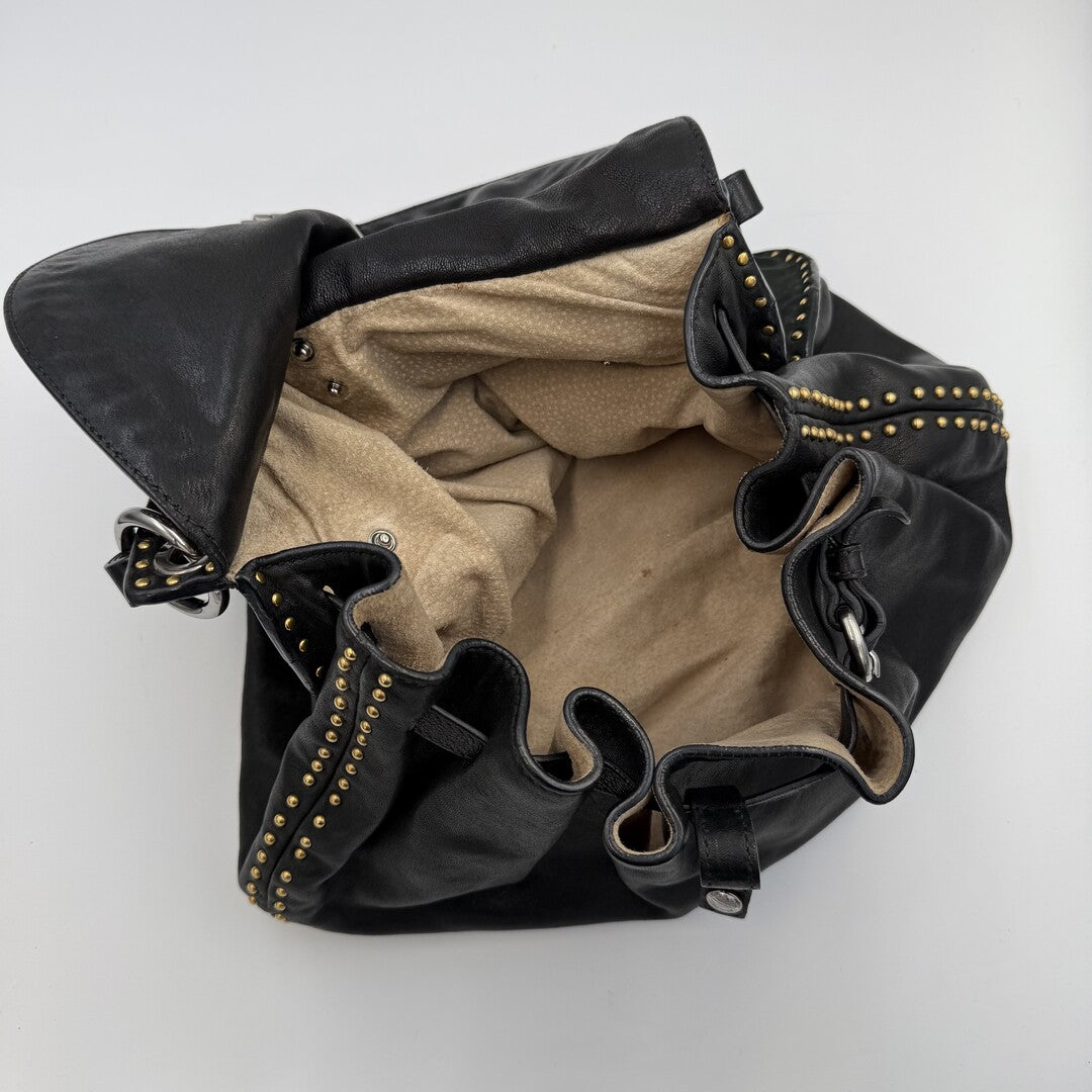 Miu Miu Studded Leather Black Handbag