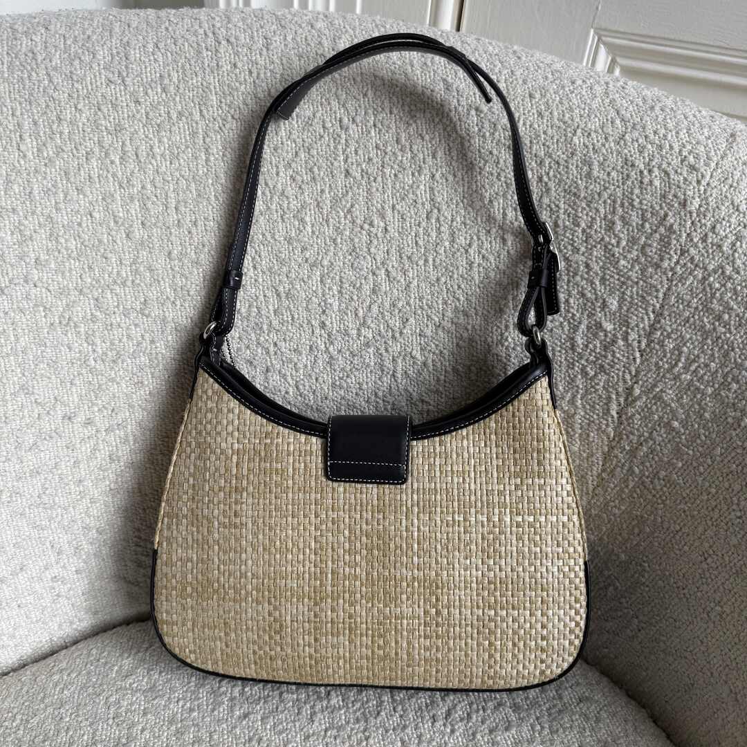 Coach Hobo Straw Beige Shoulder Bag