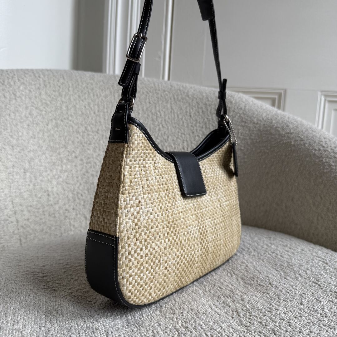 Coach Hobo Straw Beige Shoulder Bag