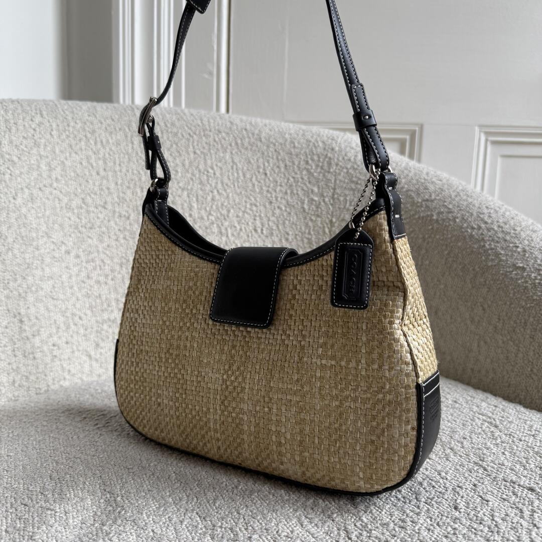 Coach Hobo Straw Beige Shoulder Bag