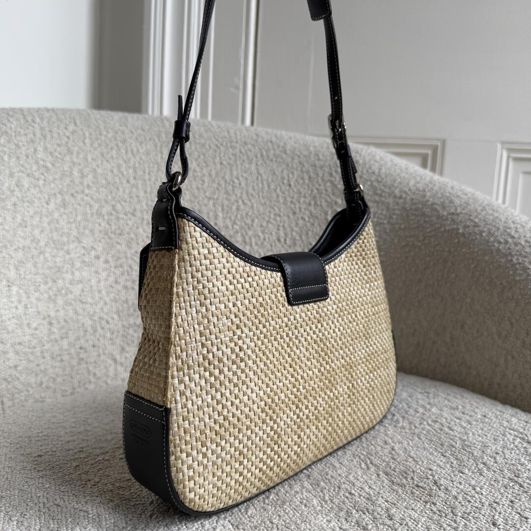 Coach Hobo Straw Beige Shoulder Bag