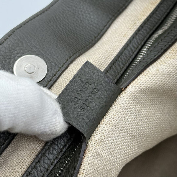 Gucci GG Canvas Horsebit Grey Tote Bag