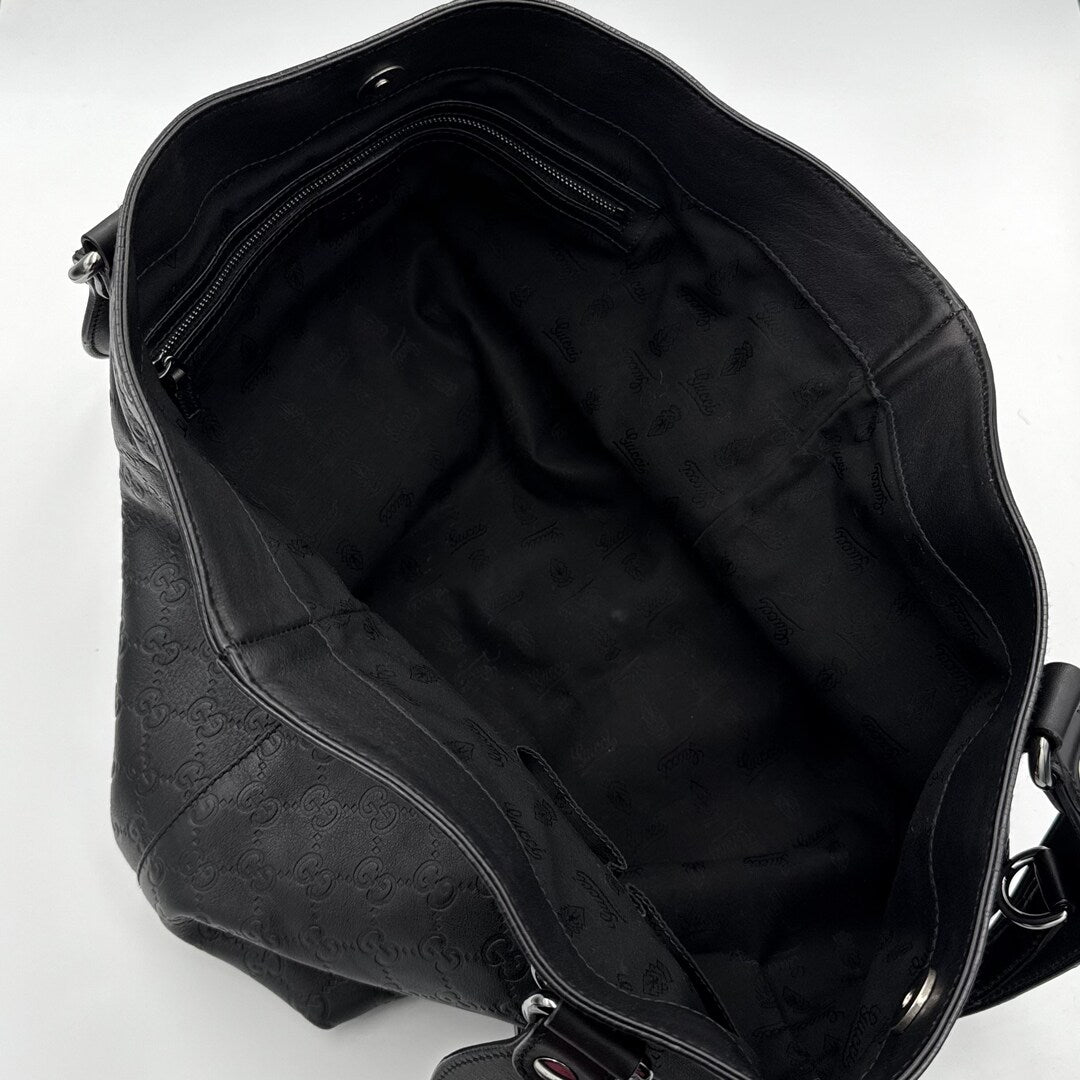 Gucci Guccissima Horsebit Black Tote Bag