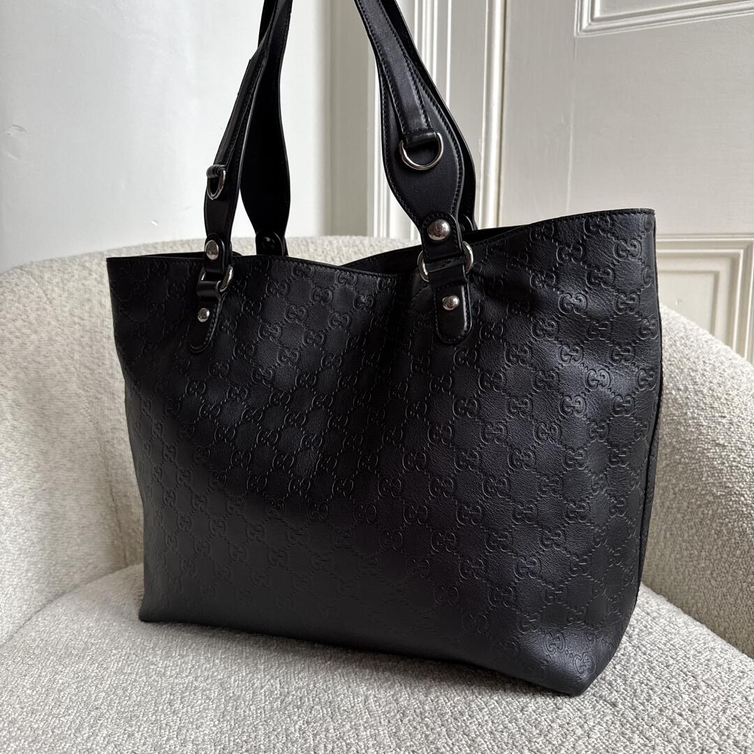 Gucci Guccissima Horsebit Black Tote Bag