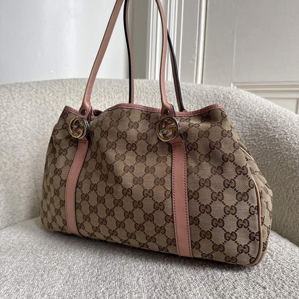 Gucci GG Canvas Pink Twins Tote Bag