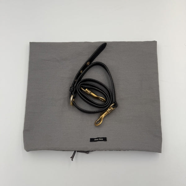 Miu Miu Vitello Leather Black Shoulder Bag