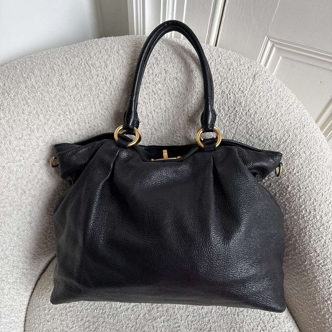 Miu Miu Vitello Leather Black Shoulder Bag