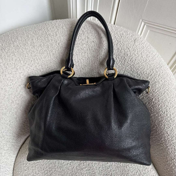 Miu Miu Vitello Leather Black Shoulder Bag