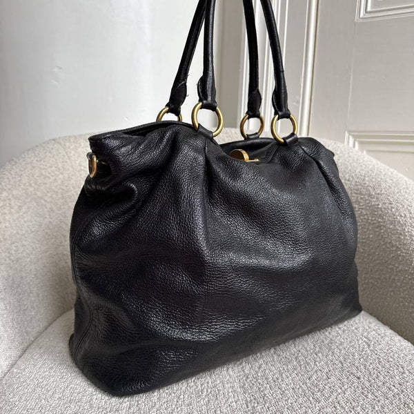 Miu Miu Vitello Leather Black Shoulder Bag