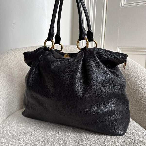 Miu Miu Vitello Leather Black Shoulder Bag