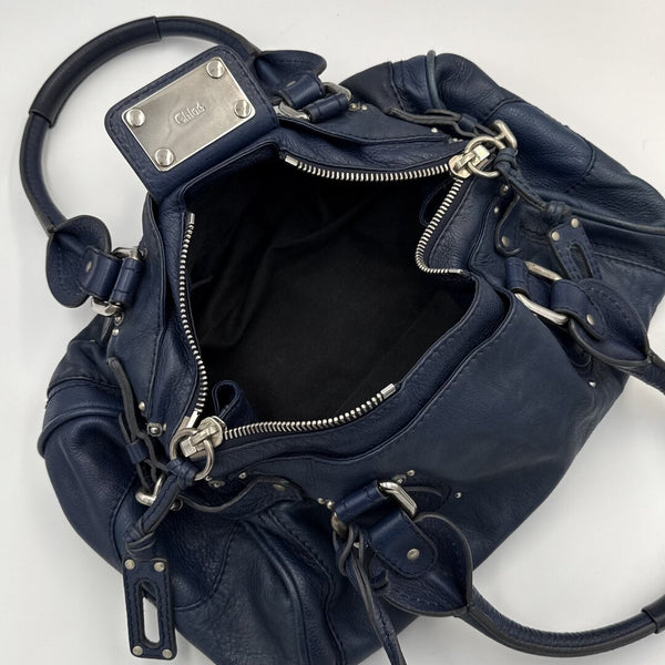 Chloe Paddington Leather Blue Handbag