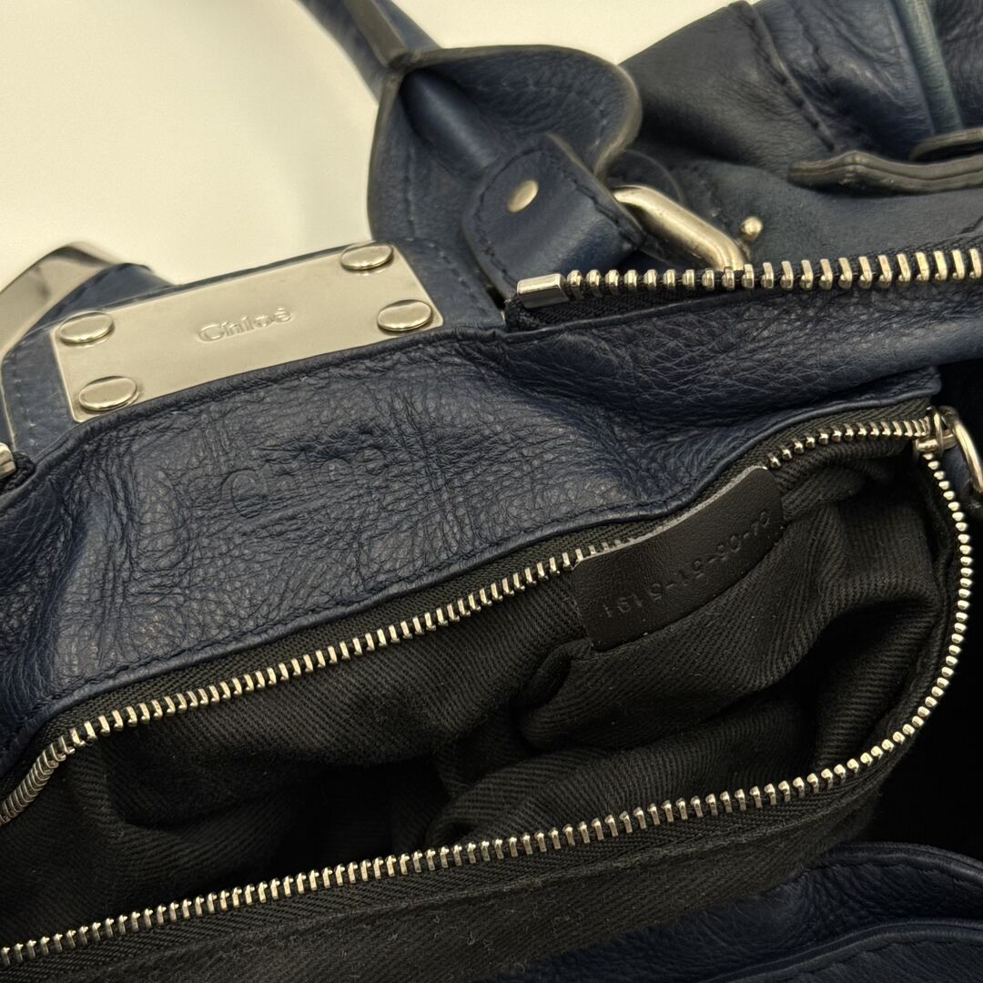 Chloe Paddington Leather Blue Handbag