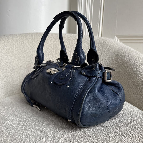 Chloe Paddington Leather Blue Handbag