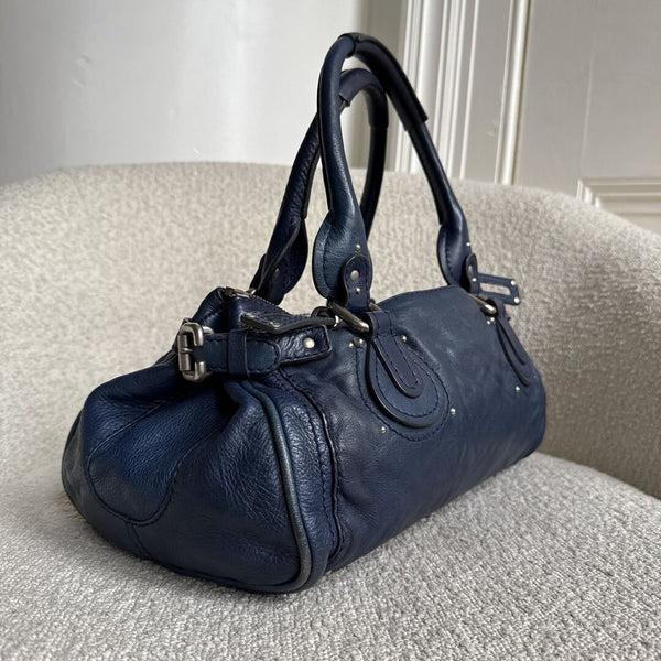 Chloe Paddington Leather Blue Handbag