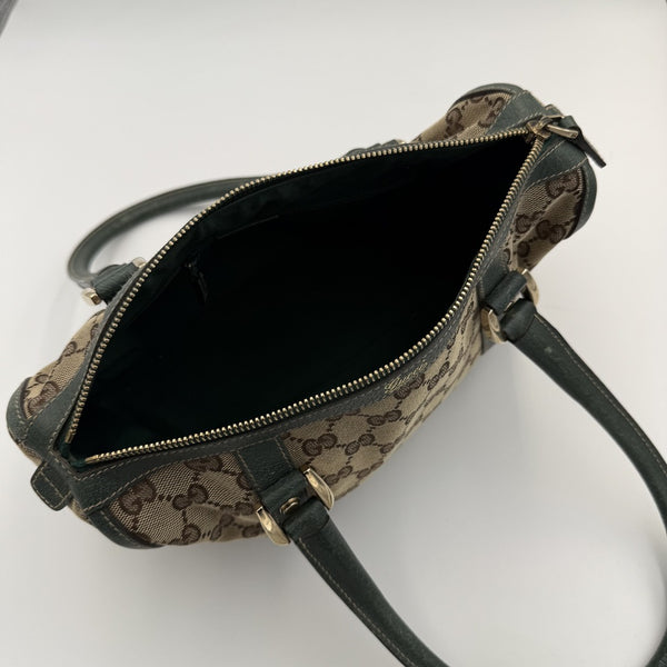 Gucci GG Canvas Abbey Boston Green Shoulder Bag