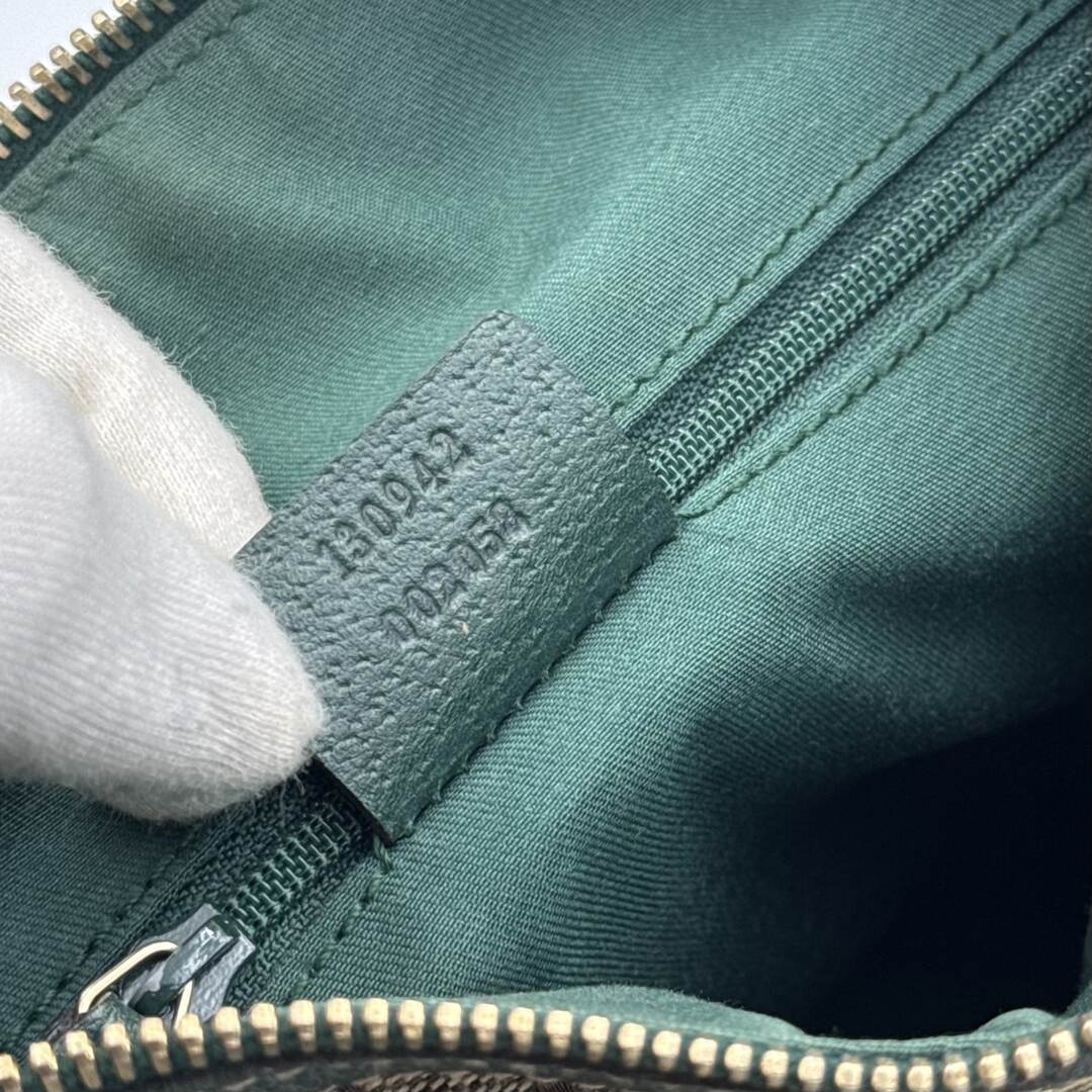 Gucci GG Canvas Abbey Boston Green Shoulder Bag