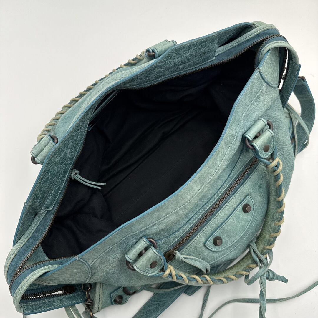 2010 Balenciaga The City Leather Blue Handbag