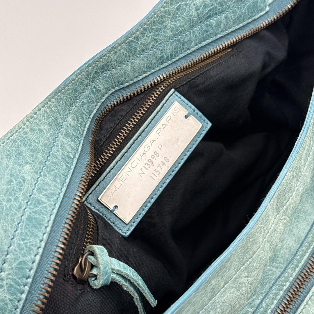 2010 Balenciaga The City Leather Blue Handbag