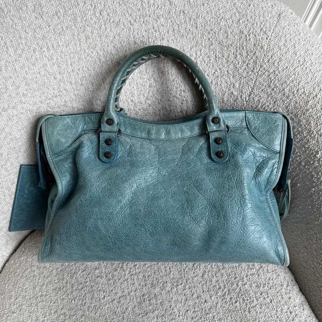2010 Balenciaga The City Leather Blue Handbag