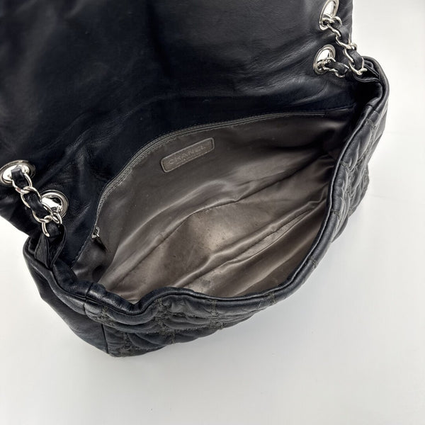 2008 Chanel Paris Byzance Tweed Stitch Black Flap Shoulder Bag