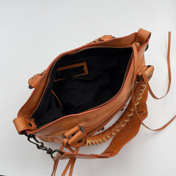 2009 Balenciaga First Orange Leather Handbag