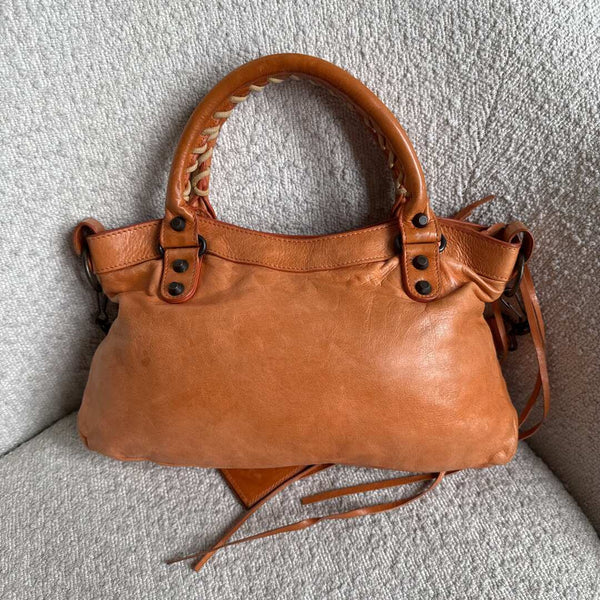 2009 Balenciaga First Orange Leather Handbag