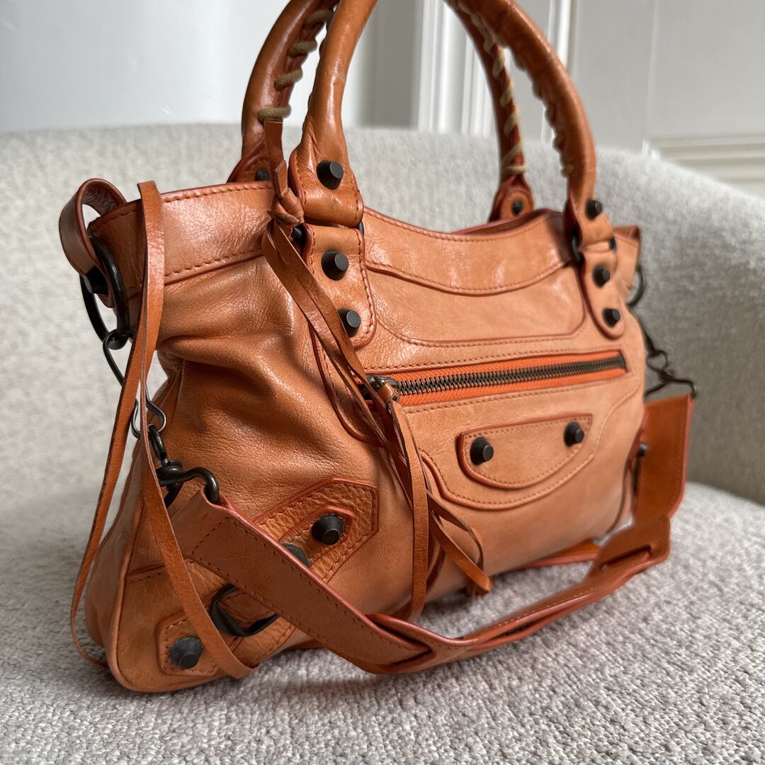 2009 Balenciaga First Orange Leather Handbag