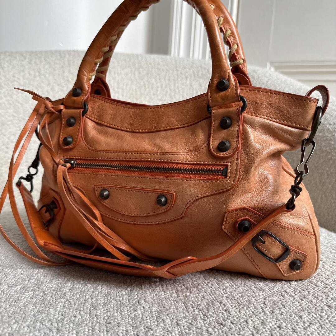 2009 Balenciaga First Orange Leather Handbag
