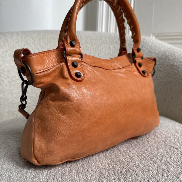 2009 Balenciaga First Orange Leather Handbag