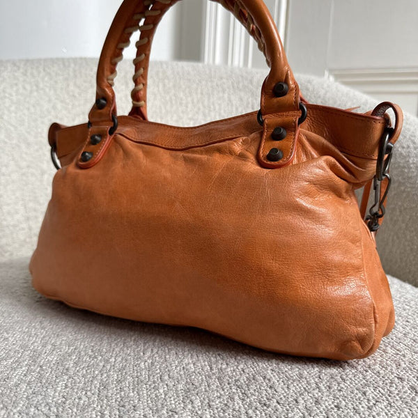 2009 Balenciaga First Orange Leather Handbag