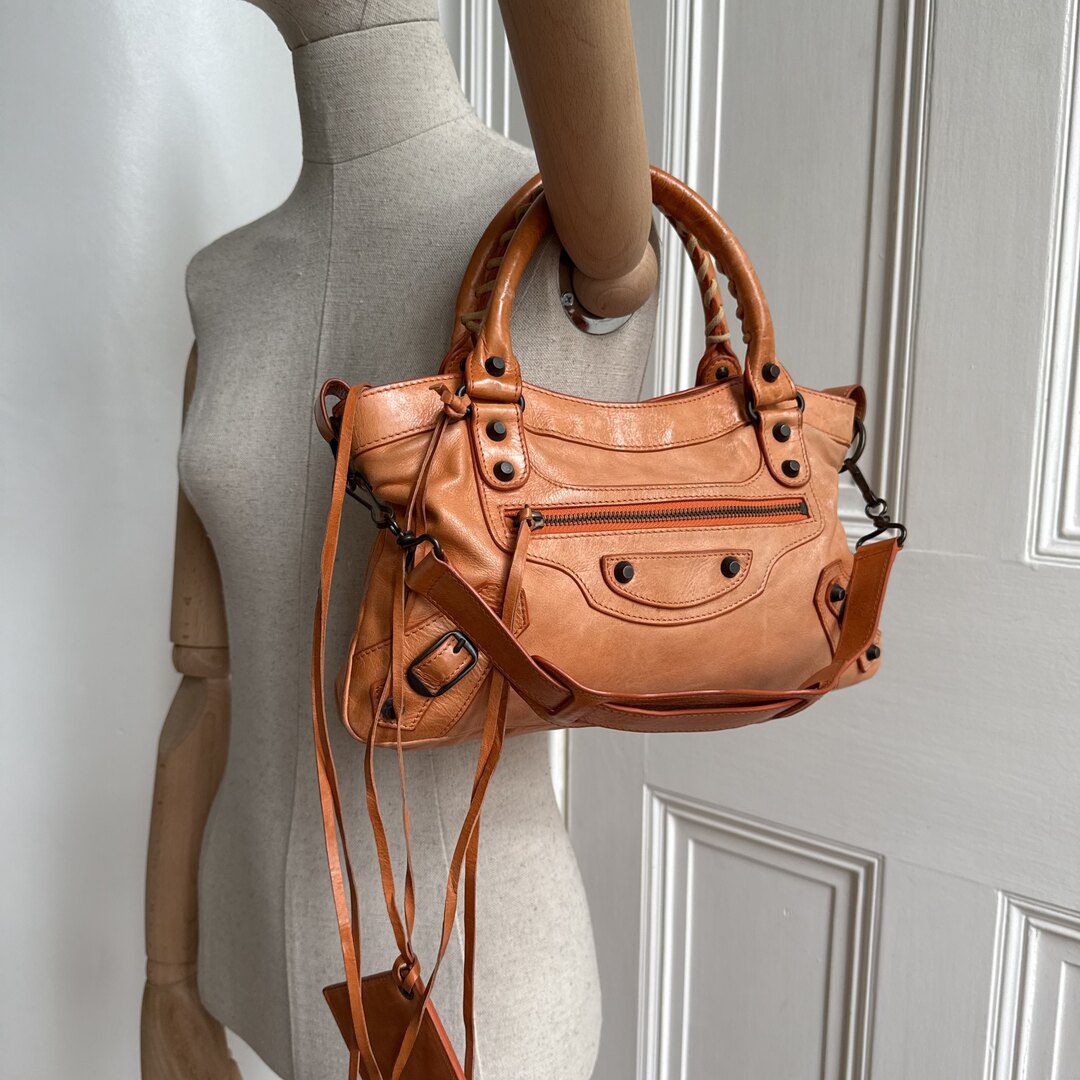 2009 Balenciaga First Orange Leather Handbag