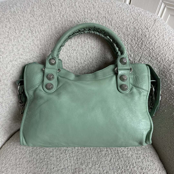 2009 Balenciaga The Giant City 21 Leather Mint Green Bag