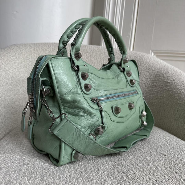 2009 Balenciaga The Giant City 21 Leather Mint Green Bag