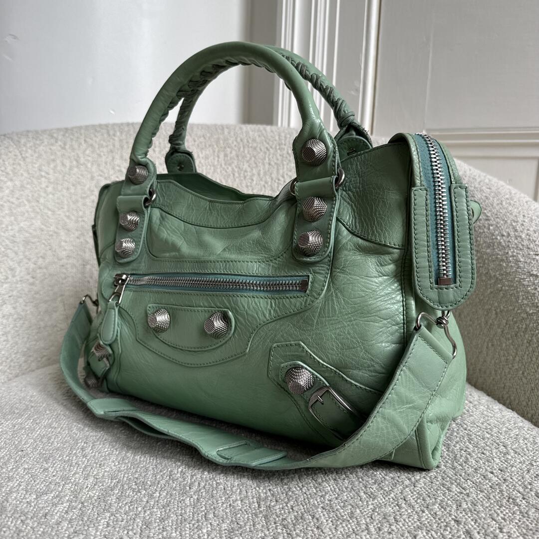 2009 Balenciaga The Giant City 21 Leather Mint Green Bag