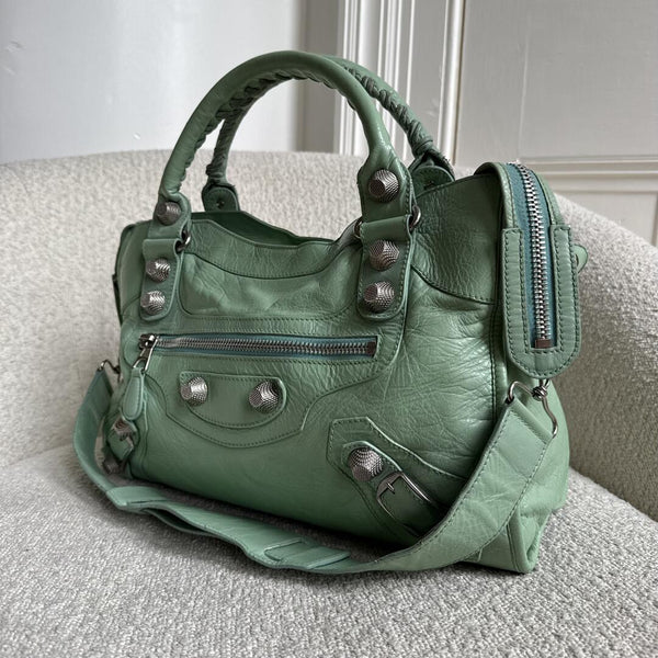 2009 Balenciaga The Giant City 21 Leather Mint Green Bag