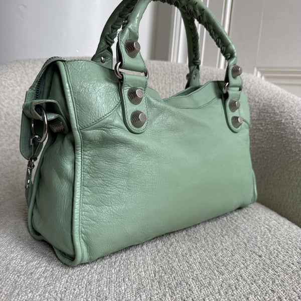 2009 Balenciaga The Giant City 21 Leather Mint Green Bag