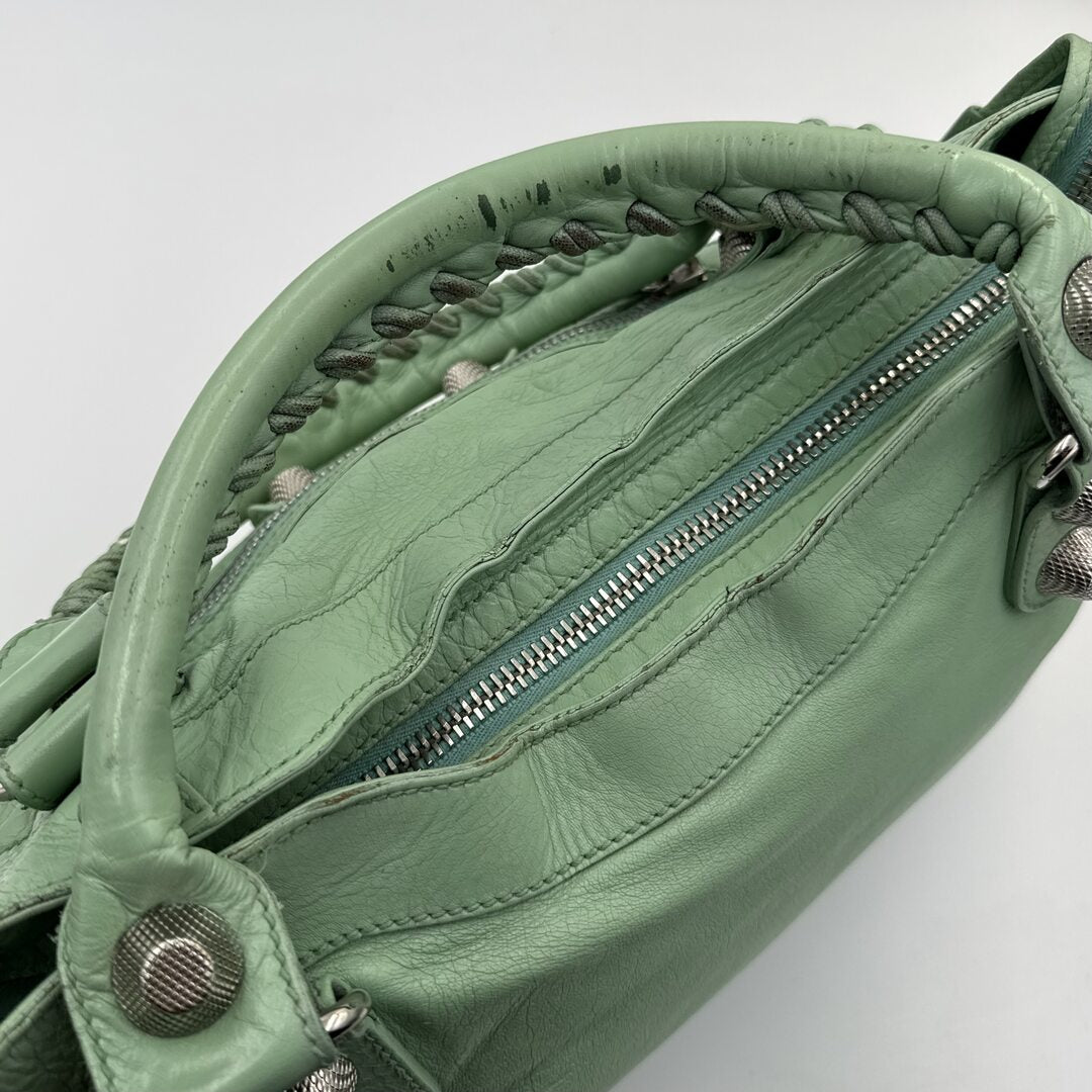 2009 Balenciaga The Giant City 21 Leather Mint Green Bag