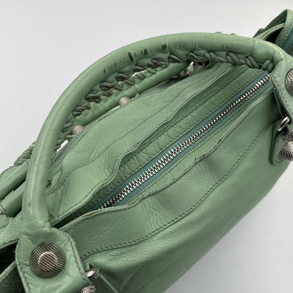 2009 Balenciaga The Giant City 21 Leather Mint Green Bag