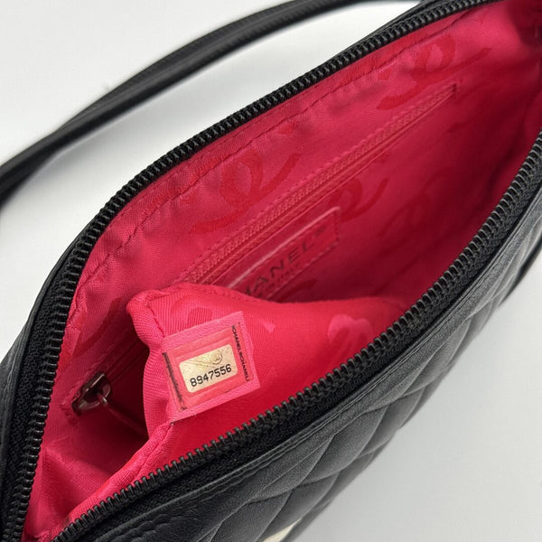 2004 Chanel Cambon Quilted Black Mini Shoulder Bag