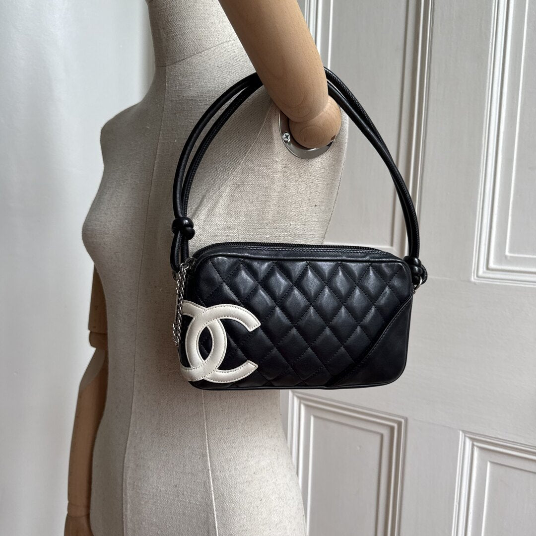2004 Chanel Cambon Quilted Black Mini Shoulder Bag