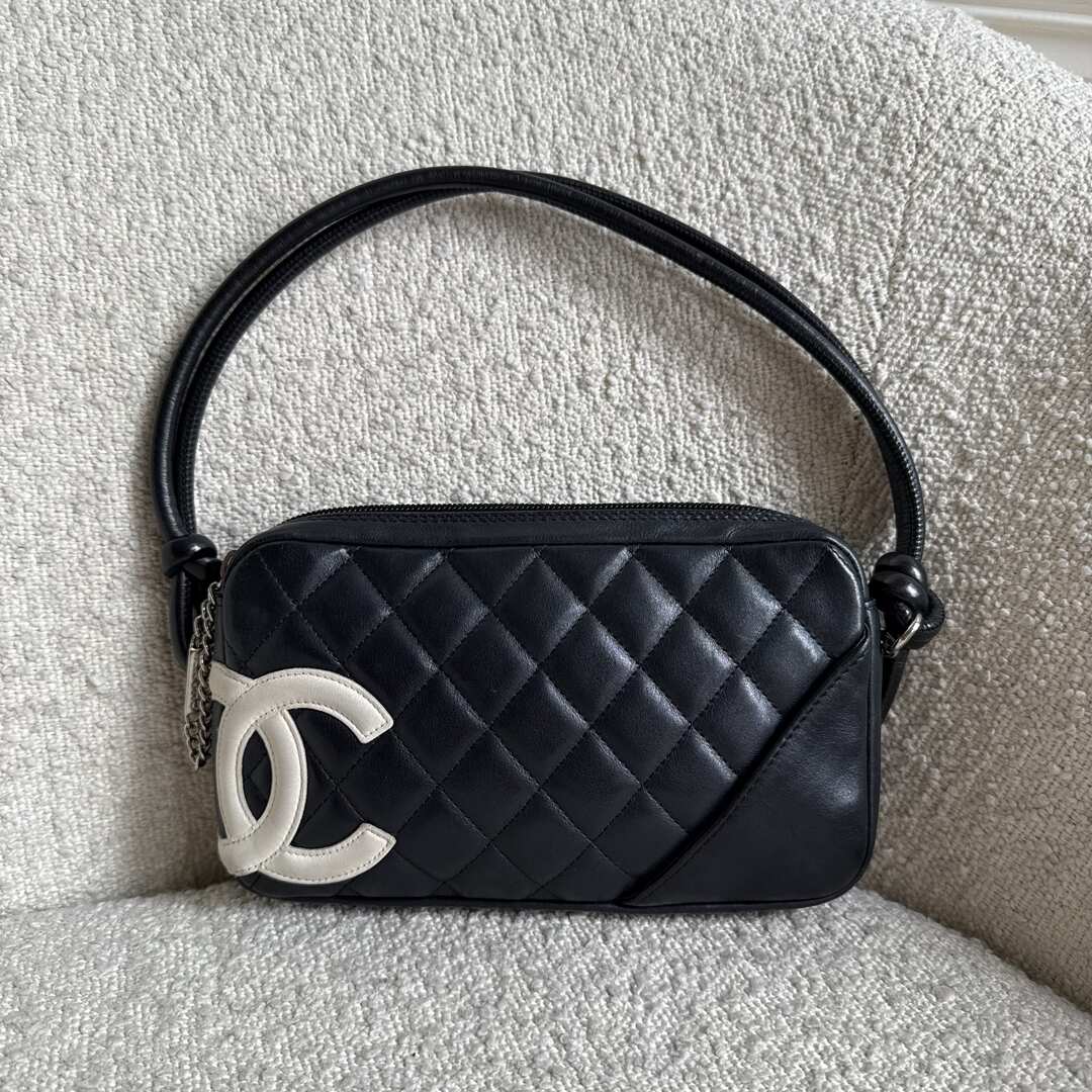 2004 Chanel Cambon Quilted Black Mini Shoulder Bag