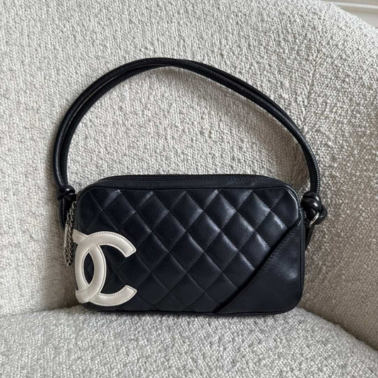 2004 Chanel Cambon Quilted Black Mini Shoulder Bag
