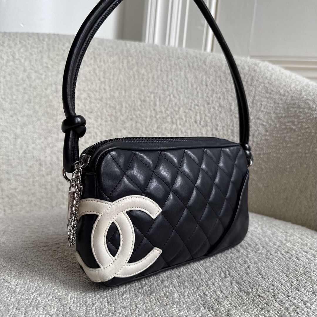 2004 Chanel Cambon Quilted Black Mini Shoulder Bag